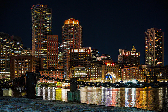 Boston Harbor at Night