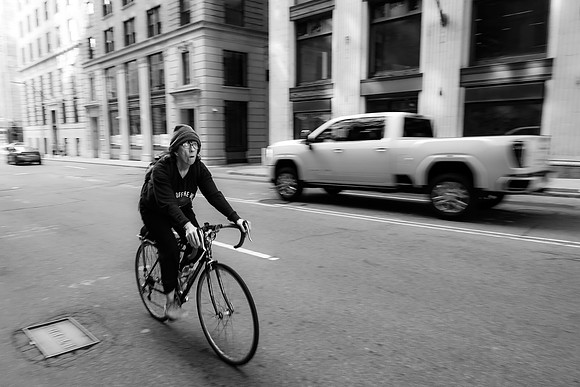 Struggling Biker Boston